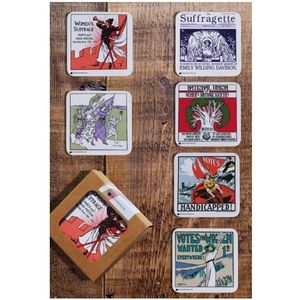 Women's Suffrage Feminist Coasters from radical tea towel